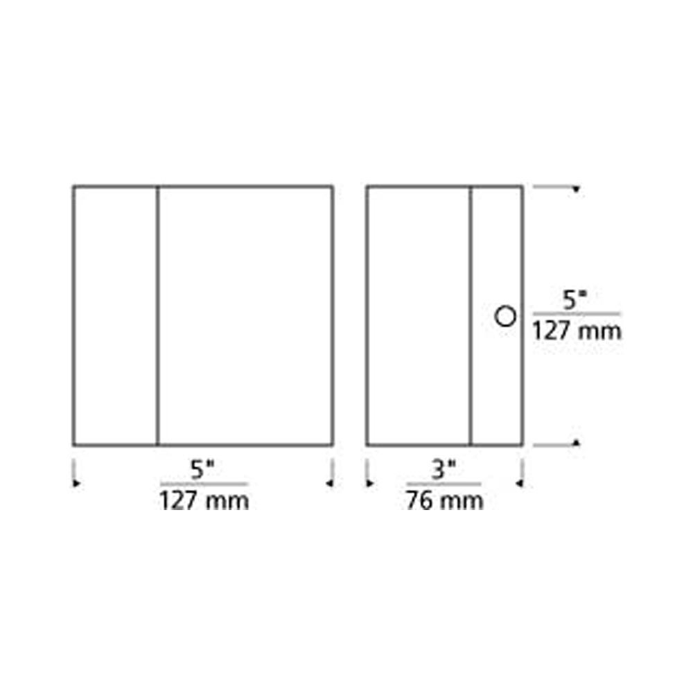 Mortar LED Wall Light - line drawing.