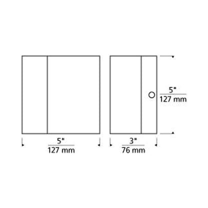 Mortar LED Wall Light - line drawing.