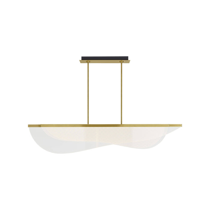 Nyra LED Linear Suspension Light in Plated Brass (Small).