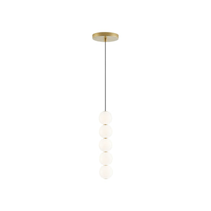 Orbet LED Pendant Light in Natural Brass (5-Light).