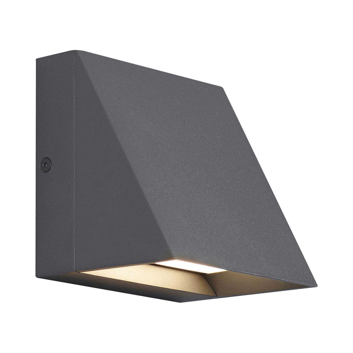 Pitch Single Outdoor LED Wall Light in Charcoal.
