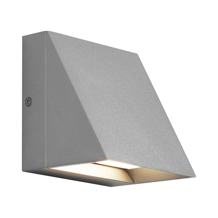 Pitch Single Outdoor LED Wall Light in Silver.