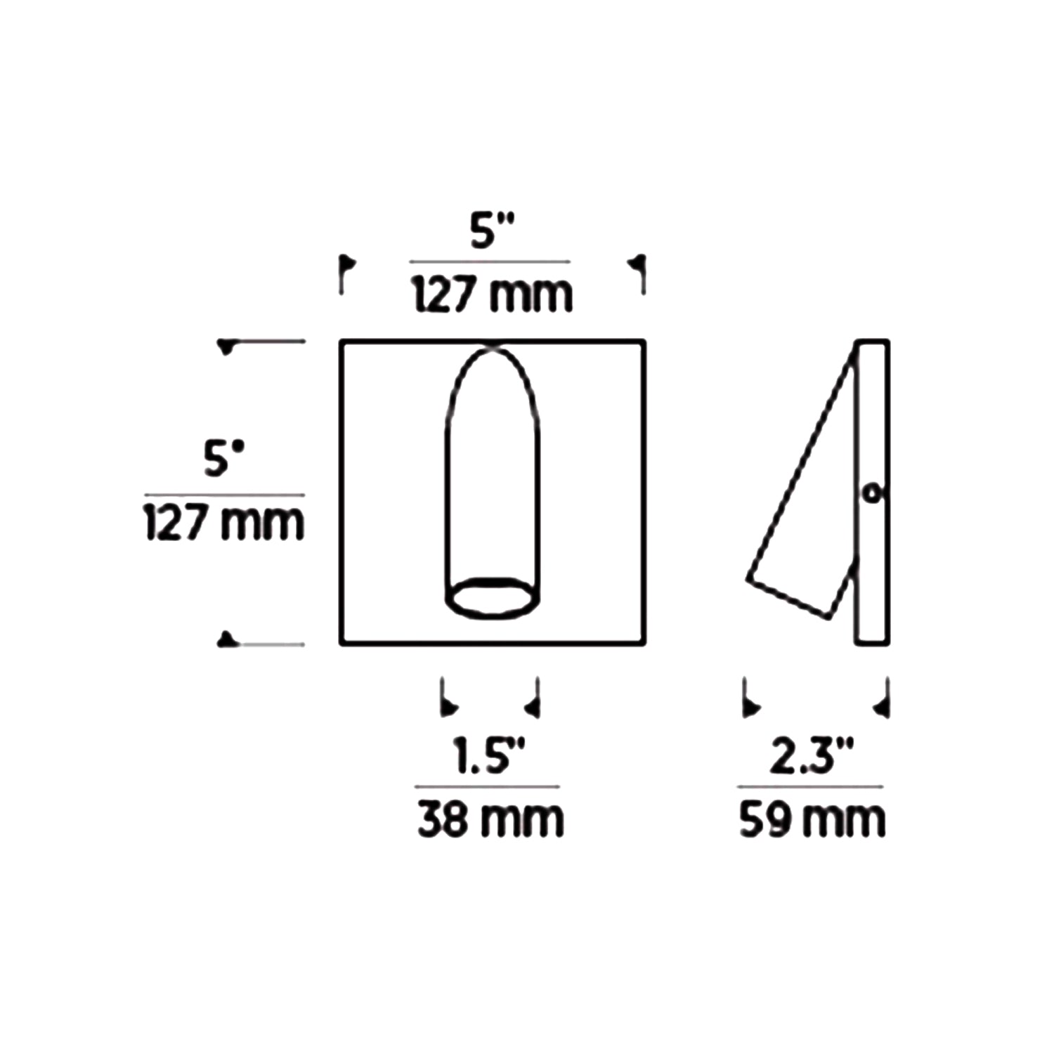 Ponte Outdoor LED Wall Light - line drawing.