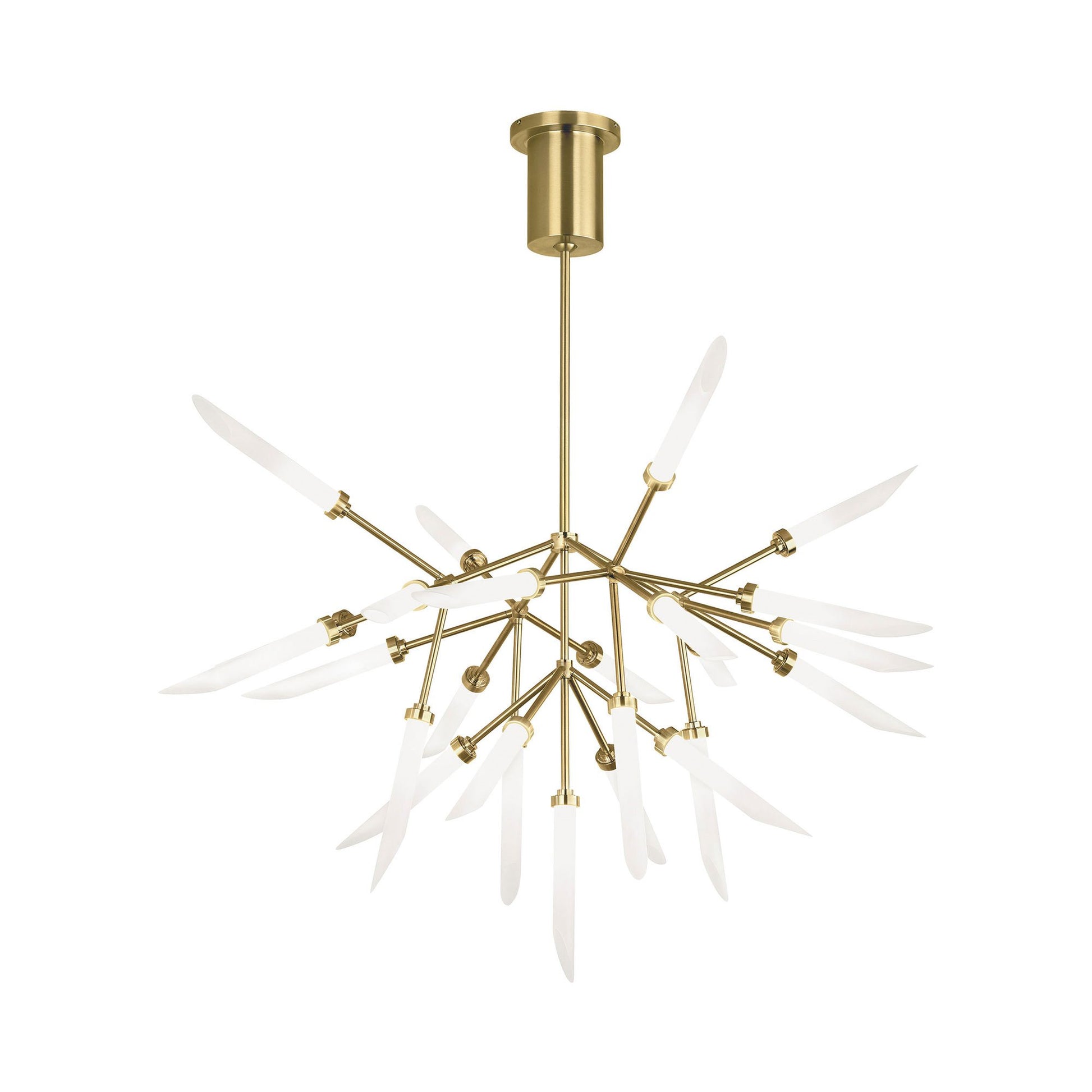 Spur LED Pendant Light in Aged Brass.