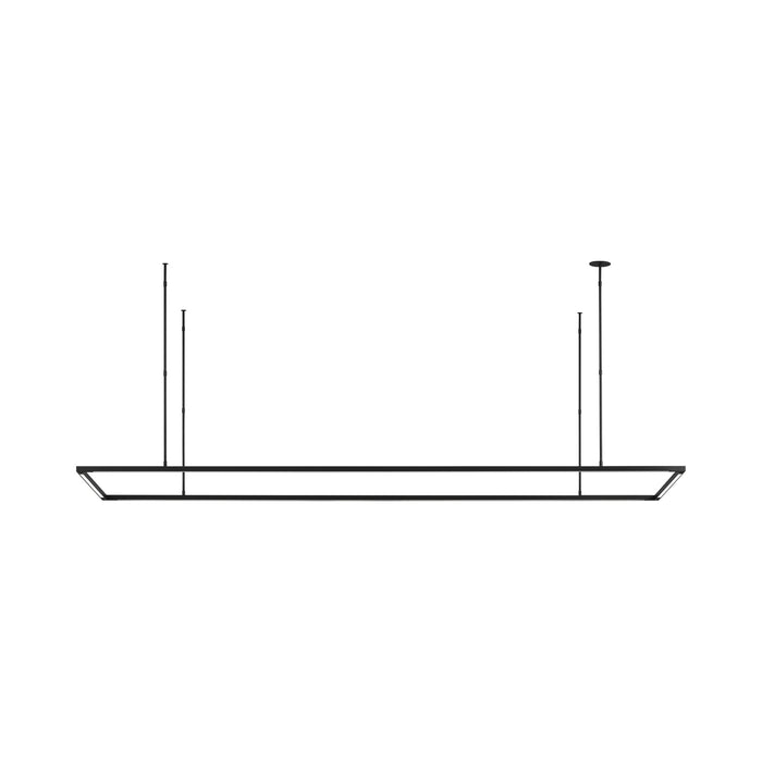 Stagger Halo LED Linear Pendant Light in Nightshade Black (84-Inch/Down).