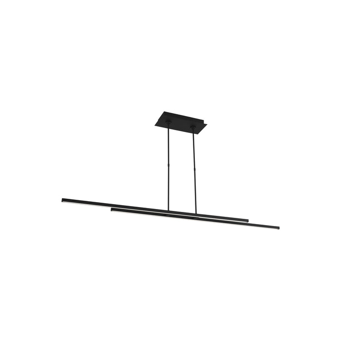 Stagger LED Linear Pendant Light in Nightshade Black (60-Inch).