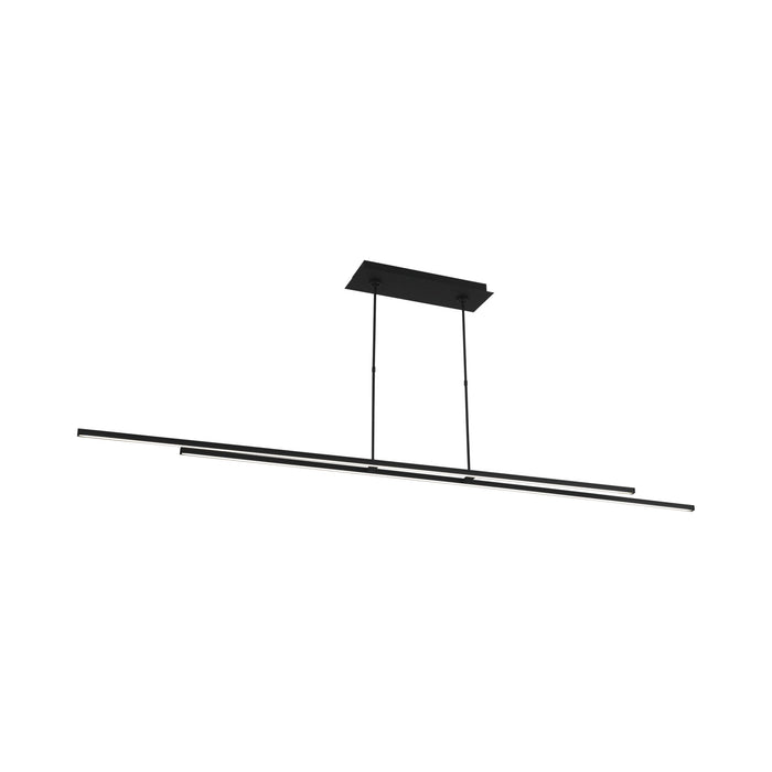 Stagger LED Linear Pendant Light in Nightshade Black (84-Inch).