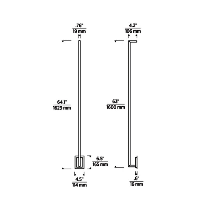 Stagger LED Wall Light - line drawing.