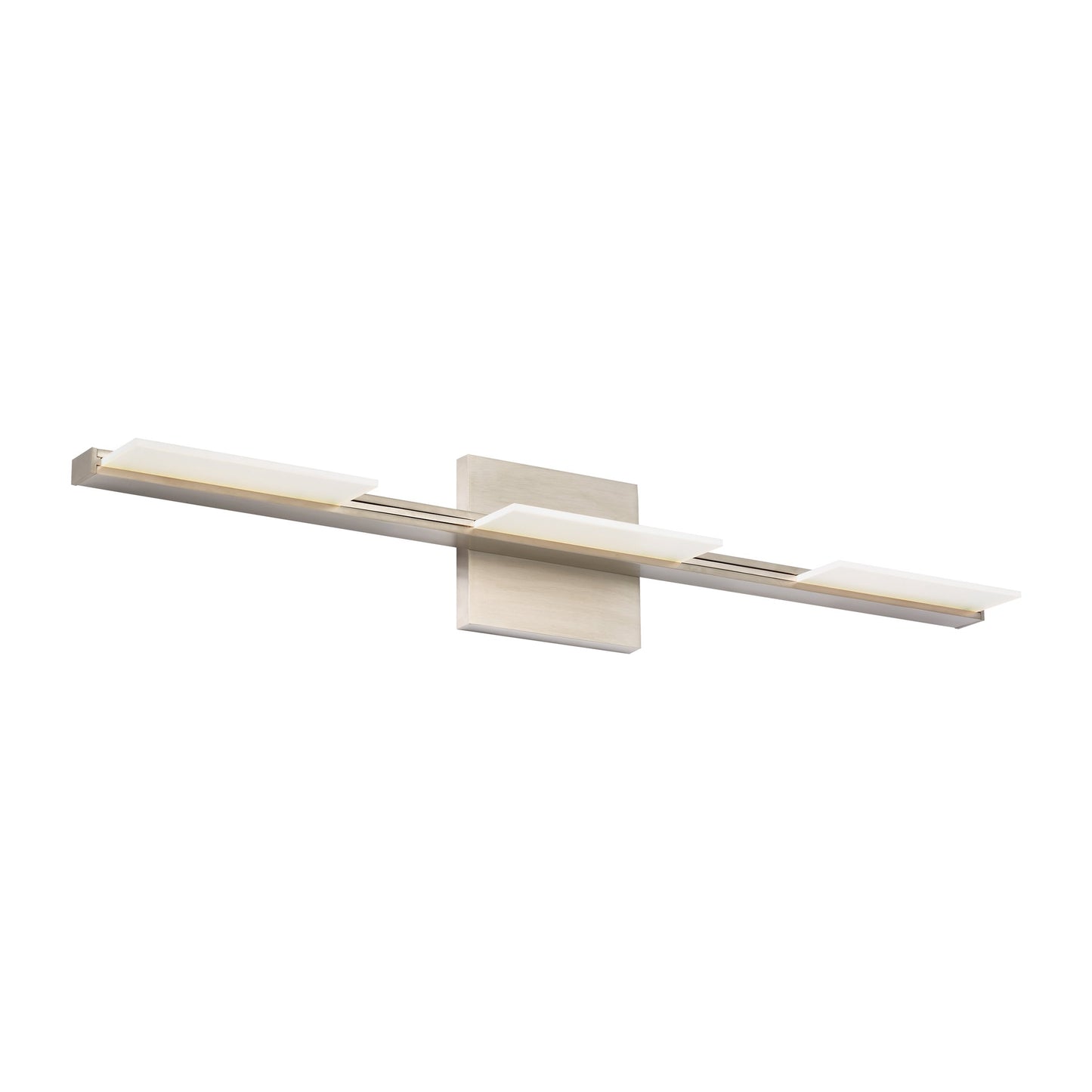 Tris LED Bath Vanity Light in Satin Nickel.