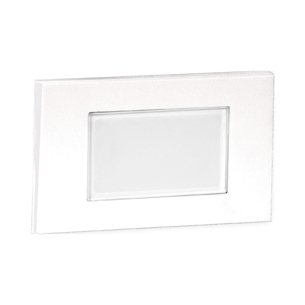 Tempered Glass Rectangular LED Step and Wall Light in White on Aluminum.