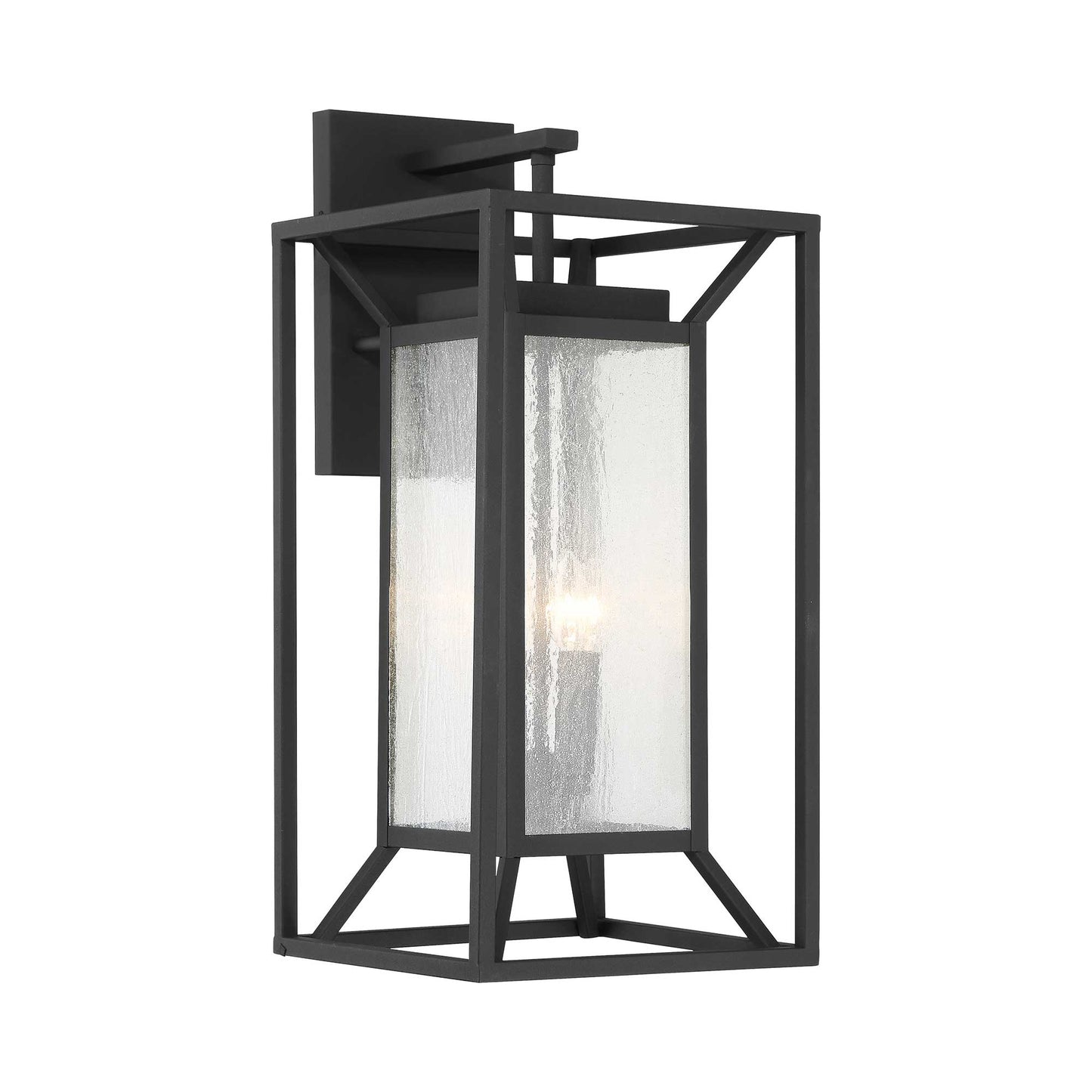 Harbor View Outdoor Wall Light in Clear Seeded Glass (25.38-Inch).