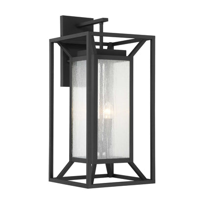 Harbor View Outdoor Wall Light in Clear Seeded Glass (29.75-Inch).