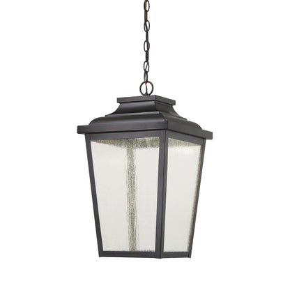Irvington Manor Outdoor Pendant Light in Clear Seeded Glass (Large/LED).