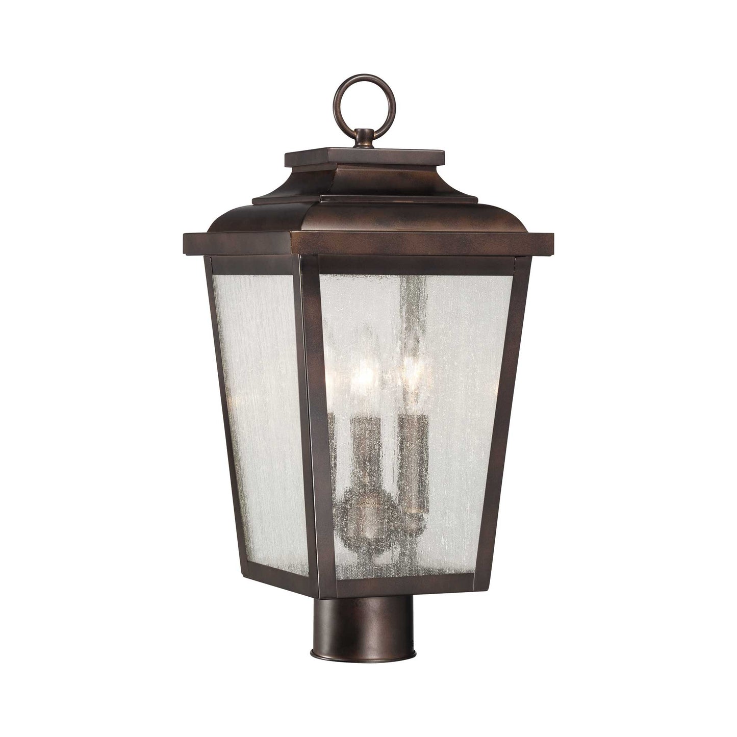 Irvington Manor Outdoor Post Light in Clear Seeded Glass (Small/Incandescent).
