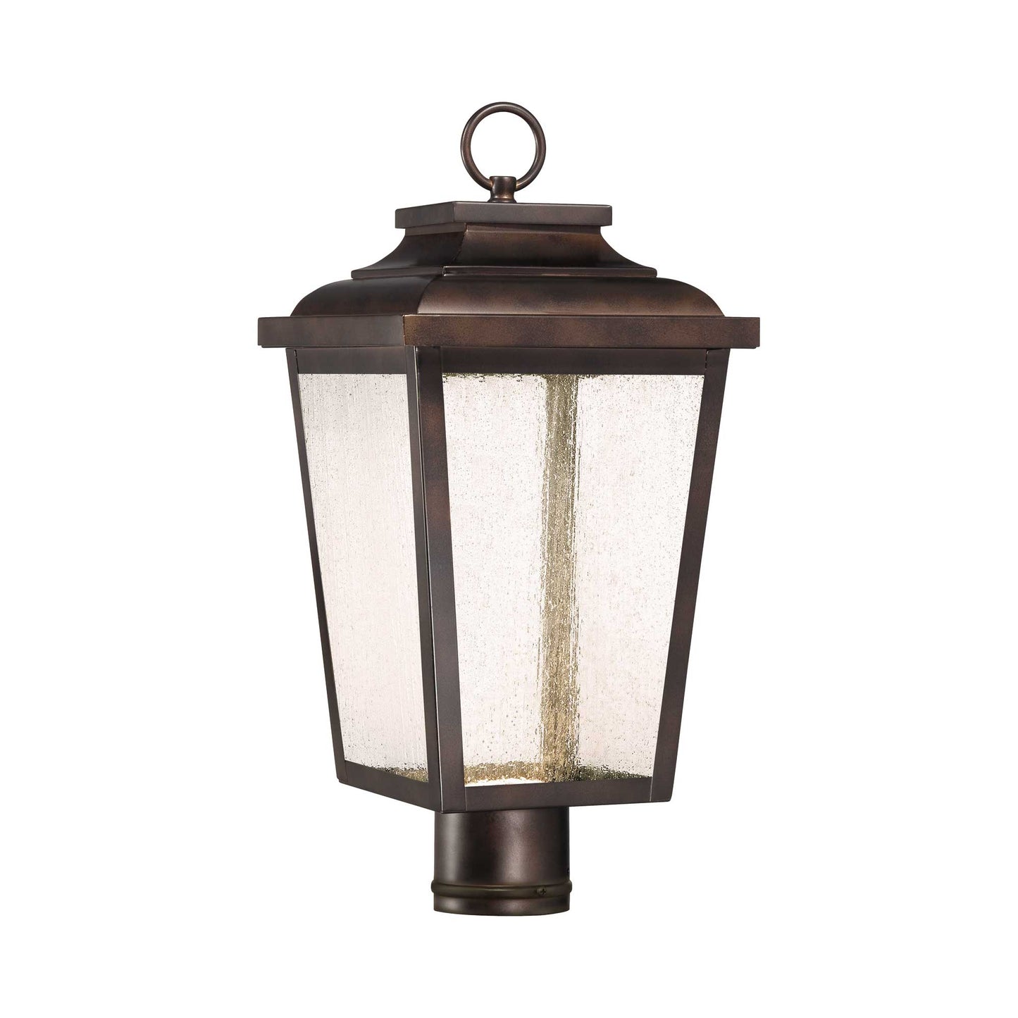 Irvington Manor Outdoor Post Light in Clear Seeded Glass (Small/LED).