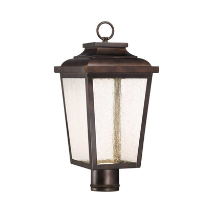 Irvington Manor Outdoor Post Light in Clear Seeded Glass (Small/LED).