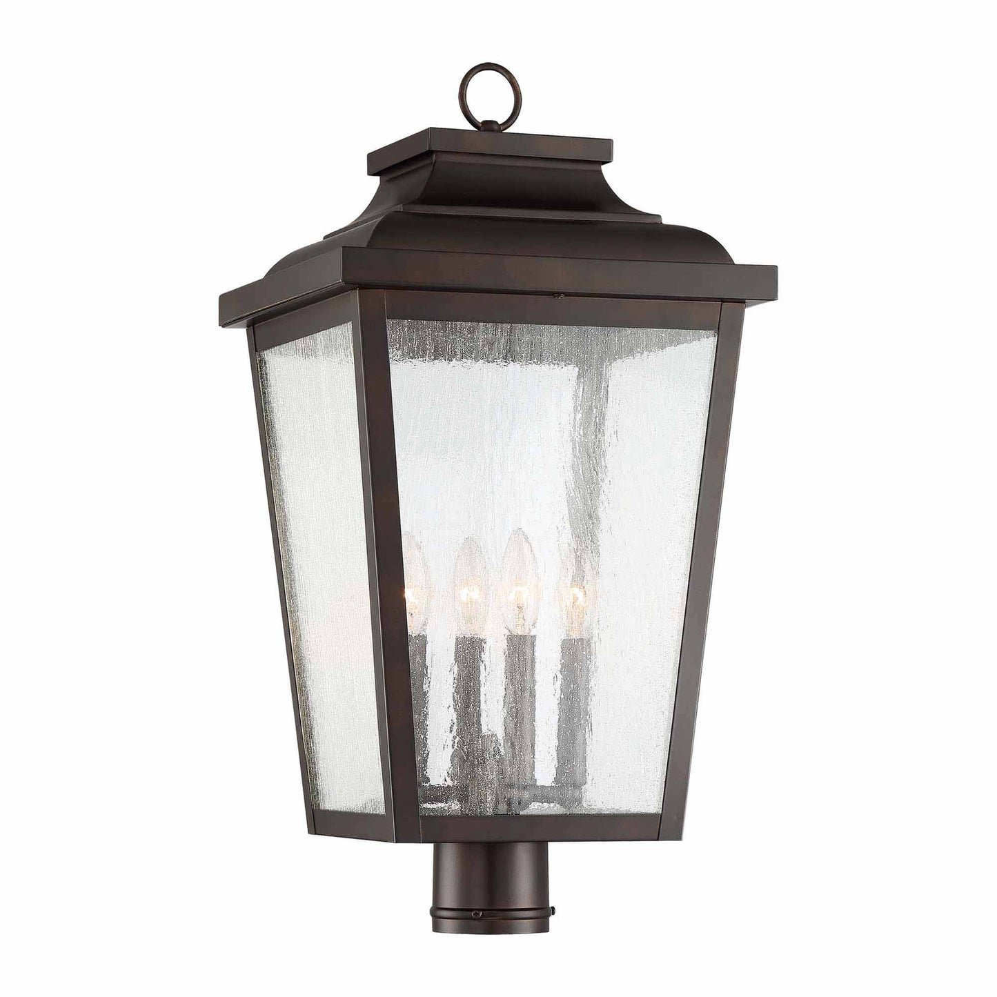Irvington Manor Outdoor Post Light in Clear Seeded Glass (Large/Incandescent).