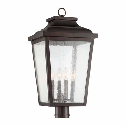 Irvington Manor Outdoor Post Light in Clear Seeded Glass (Large/Incandescent).