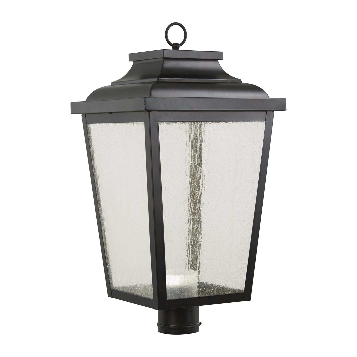 Irvington Manor Outdoor Post Light in Clear Seeded Glass (Large/LED).