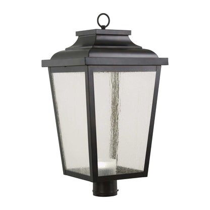 Irvington Manor Outdoor Post Light in Clear Seeded Glass (Large/LED).