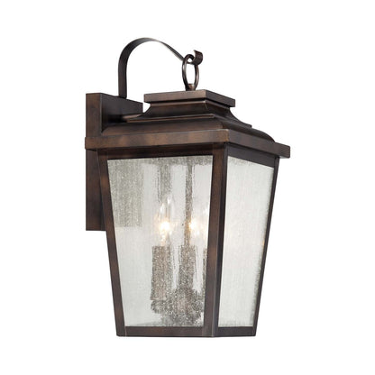 Irvington Manor Outdoor Wall Light in Clear Seeded Glass (Medium/Incandescent).