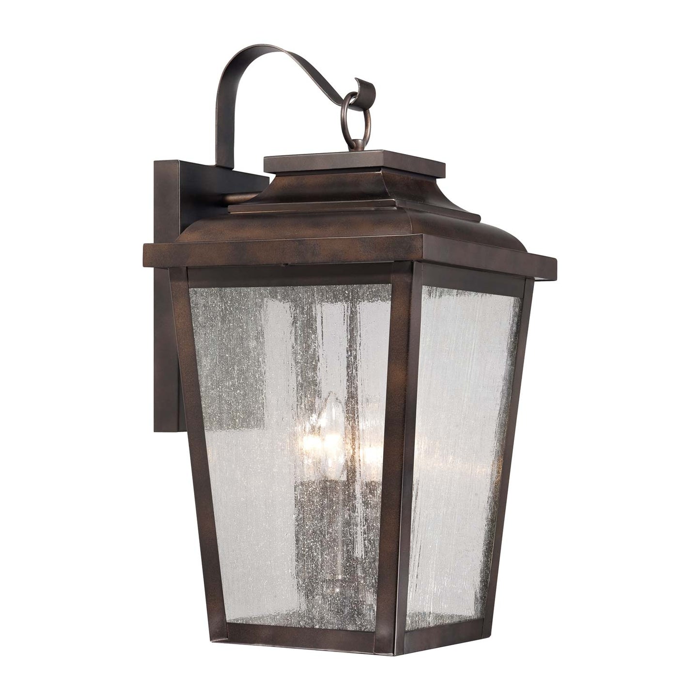 Irvington Manor Outdoor Wall Light in Clear Seeded Glass (Large/Incandescent).