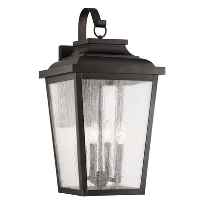 Irvington Manor Outdoor Wall Light in Clear Seeded Glass (X-Large/Incandescent).