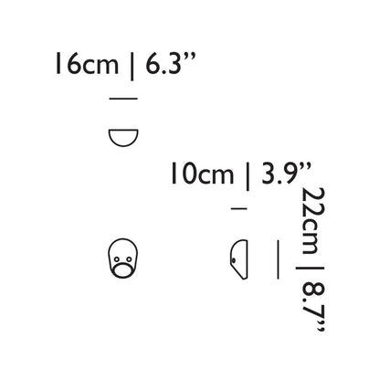 The Party LED Wall Light - line drawing.