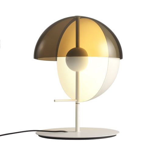 Theia M LED Table Lamp in White.