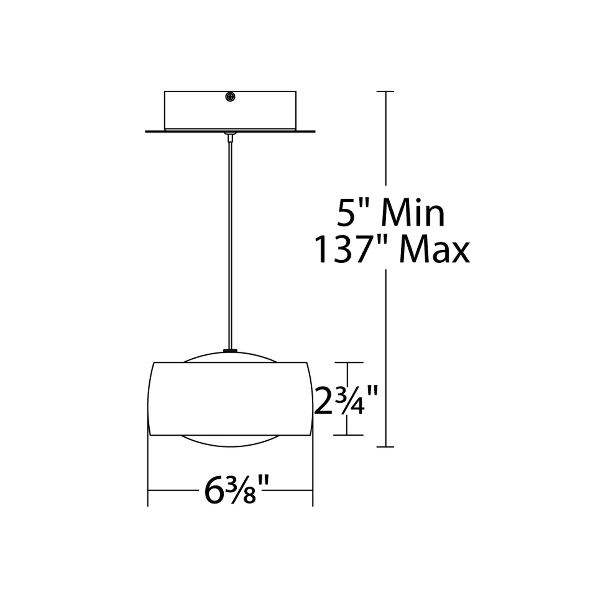 Tic Toc LED Pendant Light - line drawing.