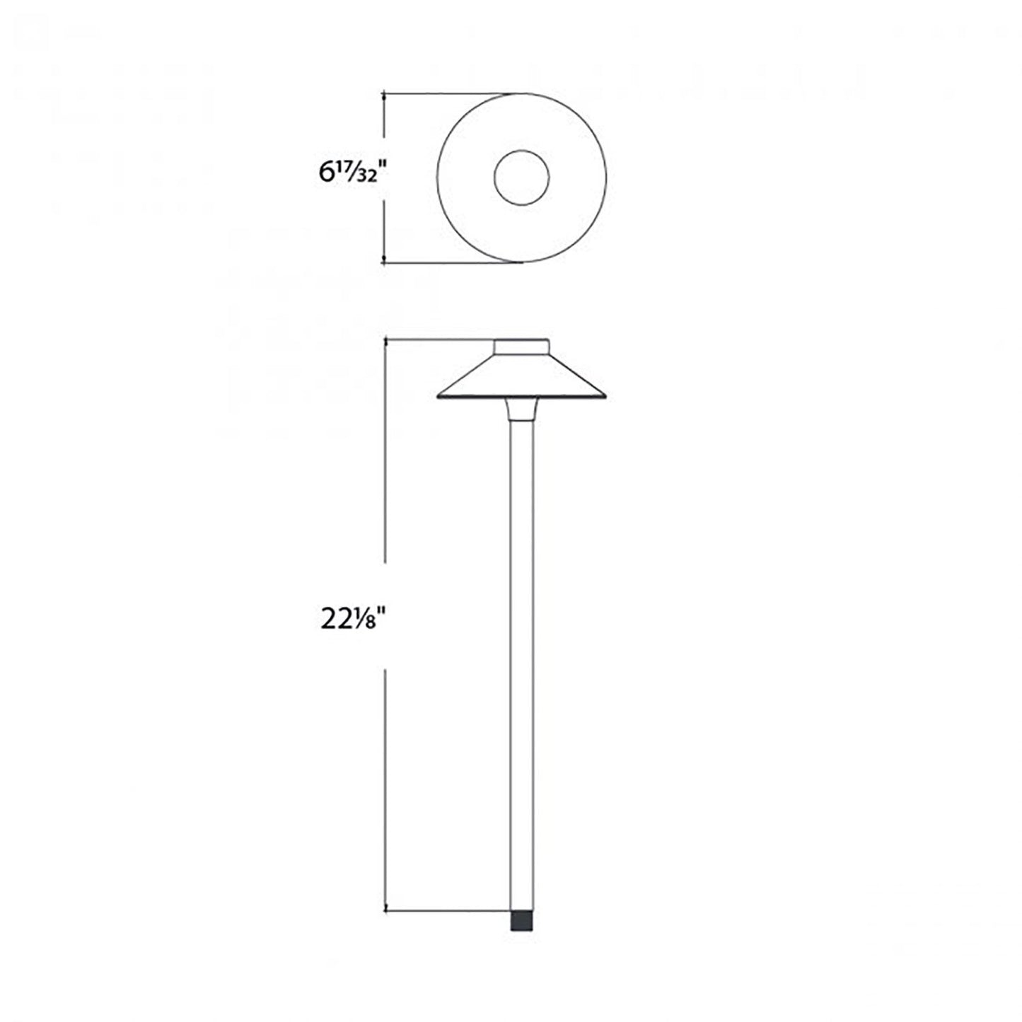 Tiki LED Path Light - line drawing.