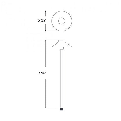 Tiki LED Path Light - line drawing.