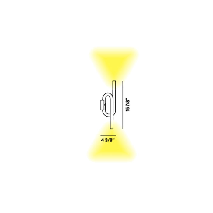 Tobia LED Wall Light - line drawing.
