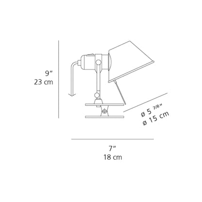 Tolomeo Classic LED Clip Spot Light - line drawing.