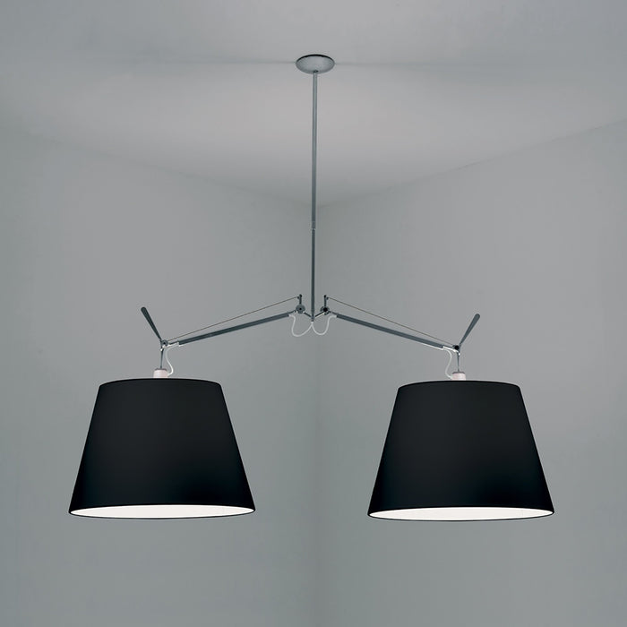 Tolomeo Double Shade Suspension Light in Black/Large.