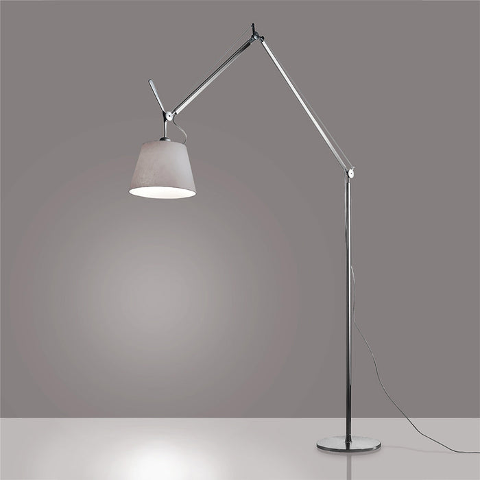 Tolomeo Mega Floor Lamp in Aluminum/Fiber/E26/A19 (12-Inch Shade).