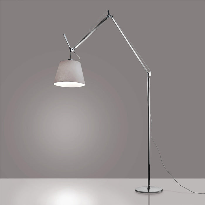 Tolomeo Mega Floor Lamp in Aluminum/Fiber/E26/A19 (14-Inch Shade).