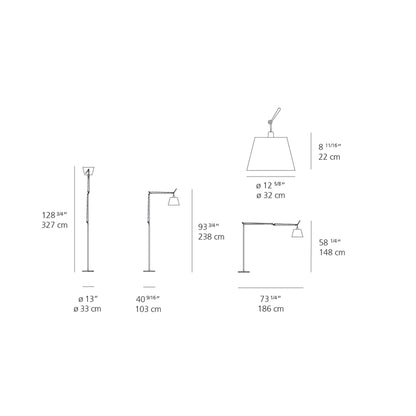 Tolomeo Mega Floor Lamp - line drawing.