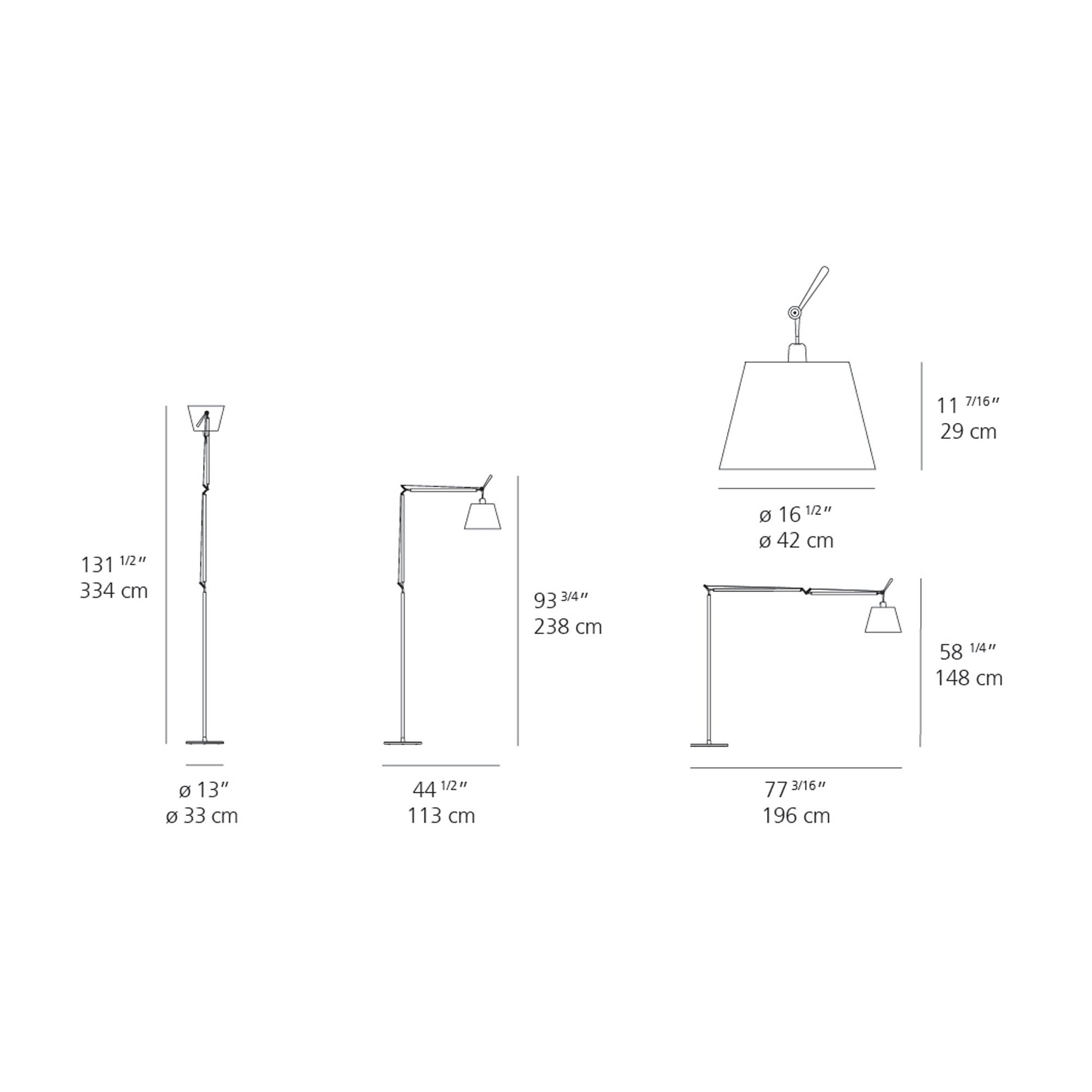 Tolomeo Mega Floor Lamp - line drawing.