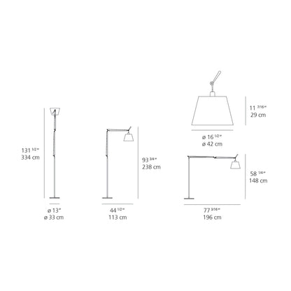 Tolomeo Mega Floor Lamp - line drawing.