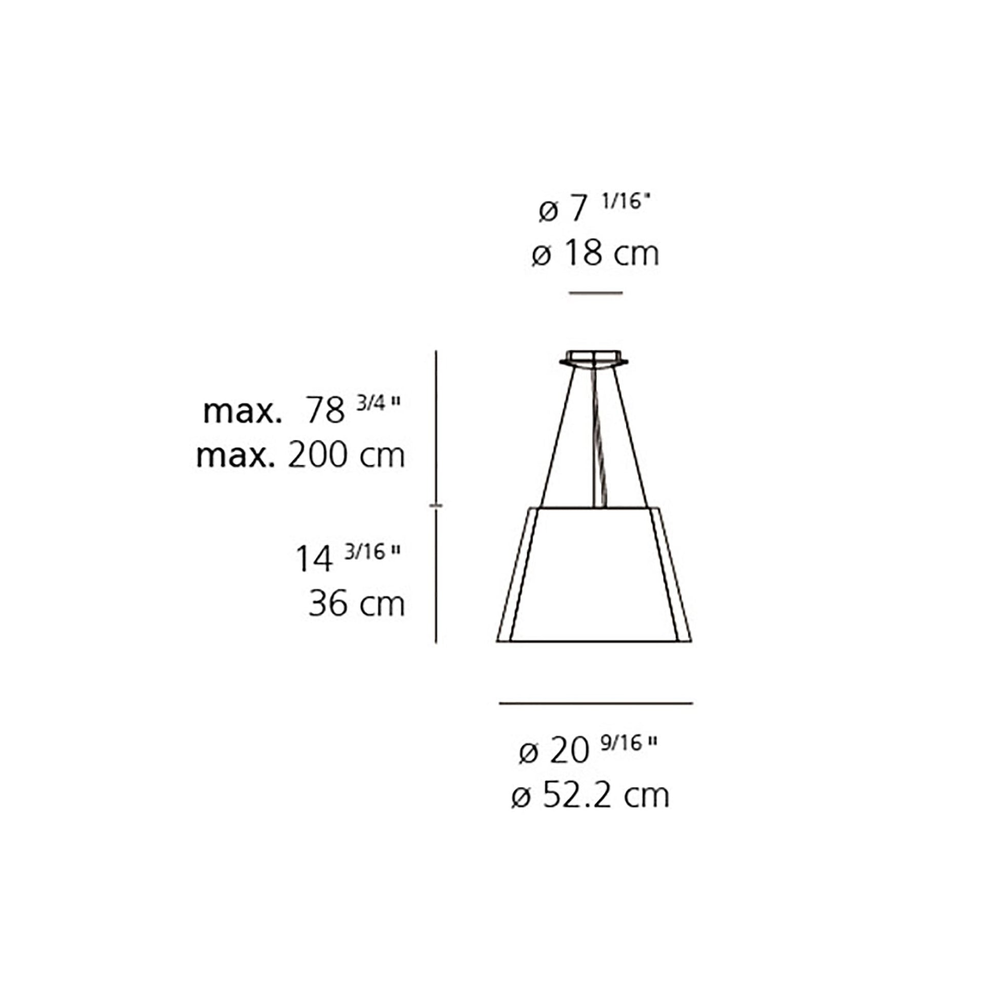 Tolomeo Mega Outdoor LED Pendant Light - line drawing.