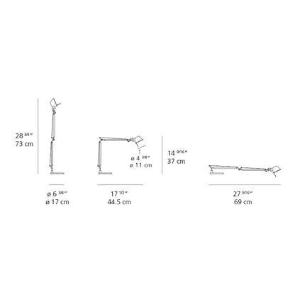 Tolomeo Micro LED Table Lamp - line drawing.