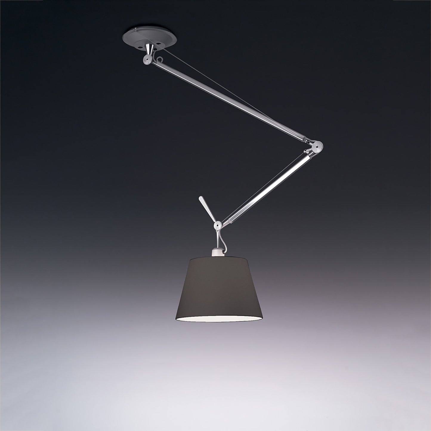 Tolomeo Off-Center Suspension Light in Black/Large.