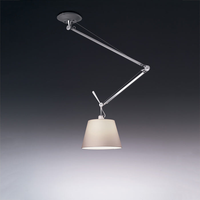 Tolomeo Off-Center Suspension Light in Parchment/Large.