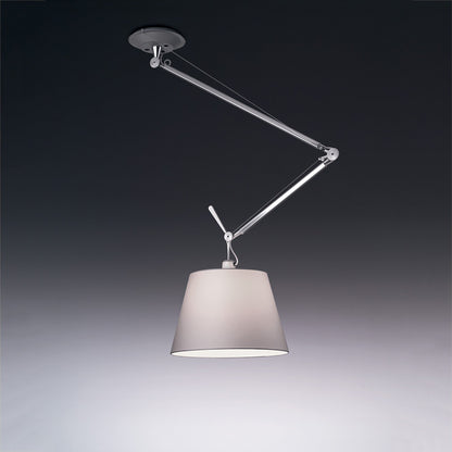 Tolomeo Off-Center Suspension Light in Silver Fiber/XLarge.