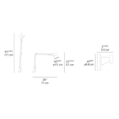 Tolomeo Wall Light - line drawing.