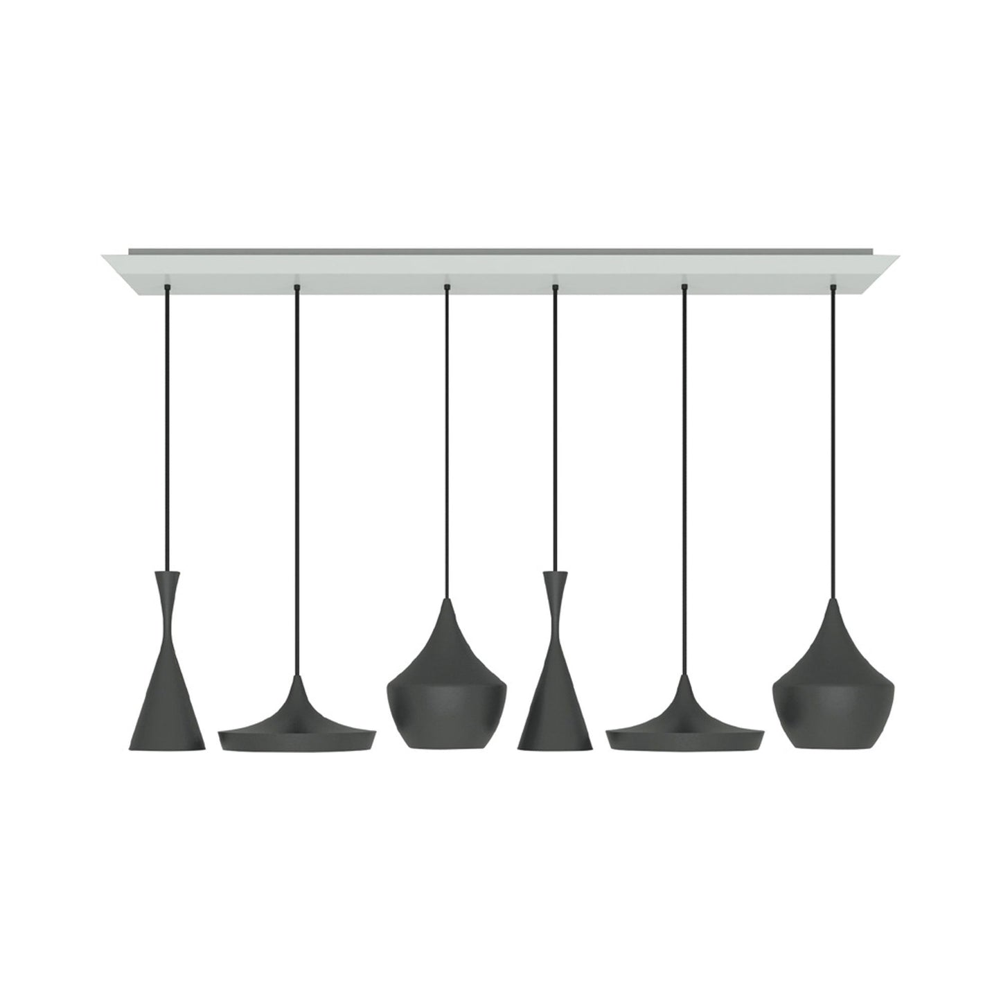 Beat Range LED Linear Pendant Light in Black.