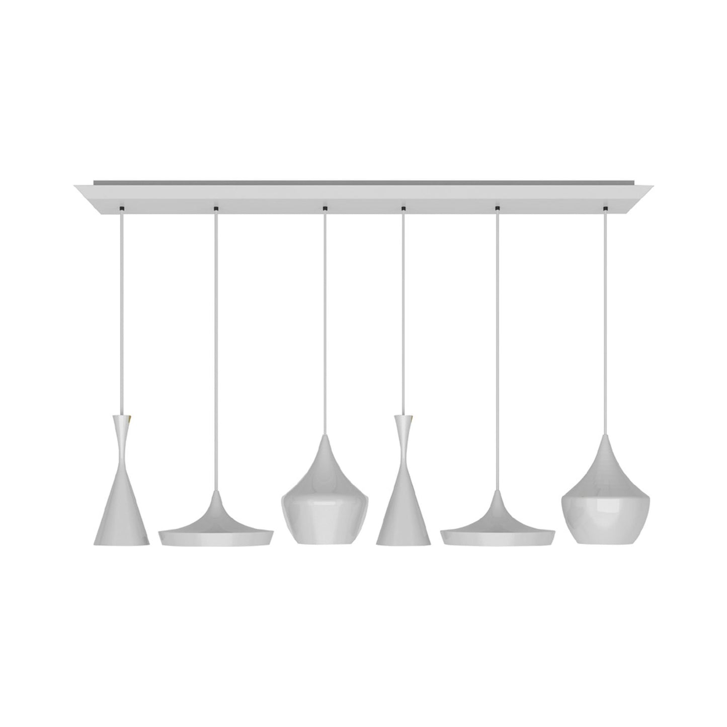 Beat Range LED Linear Pendant Light in White.