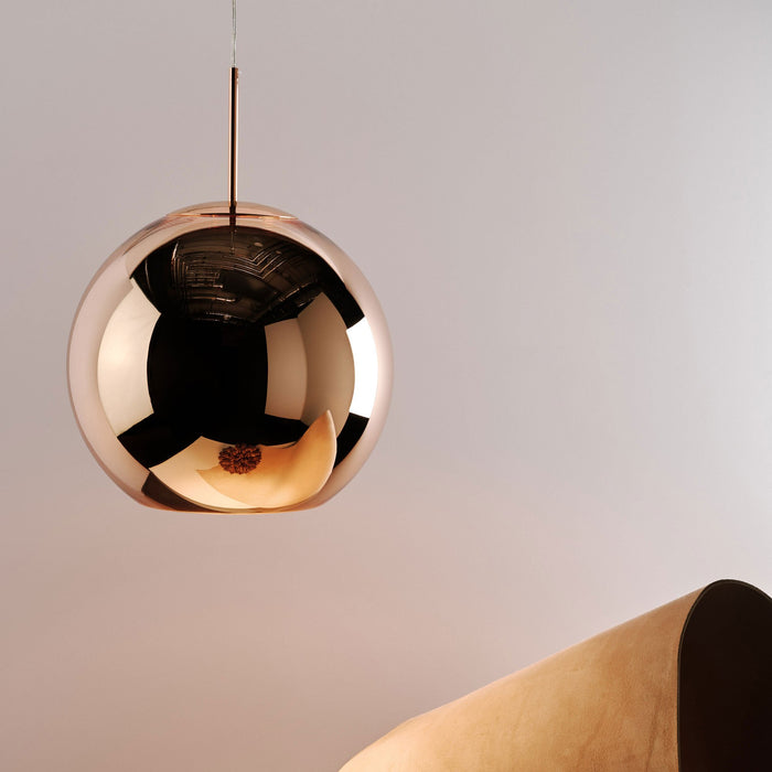 Copper Round LED Pendant Light in Detail.