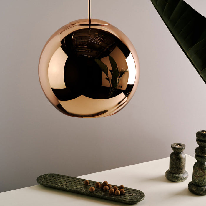 Copper Round LED Pendant Light in Detail.